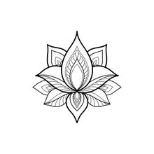 Ethnic Mandala Ornament Isolated On White Background. Henna Tattoo Design. Vector Illustration