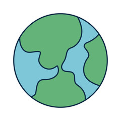 Sticker - planet earth on white background