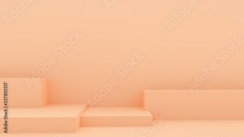 Cuadros en Lienzo 3d rendering illustration of background abstract pedestal board, cylinder art di