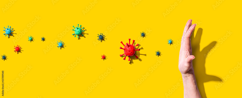 Stop epidemic influenza and Coronavirus Covid-19 concept - obrazy, fototapety, plakaty 