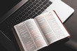 Bible on a laptop computer