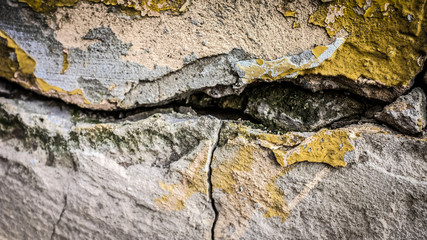 Poster - old stone wall with a crack. texture for design