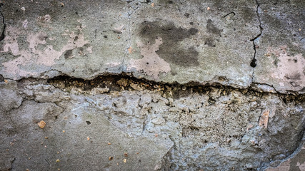 Poster - old stone wall with a crack. texture for design