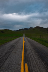 Wall Mural - road passing through fields
