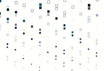 Poster - light blue, green vector background with rectangles.