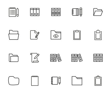 Simple set of Files modern thin line icons.