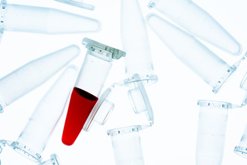 Poster - PCR microtube on a white background, PCR test tube on a white background