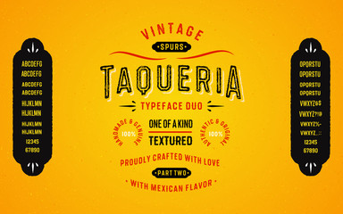 Vintage Textured Typeface Duo with Mexican Flavour 