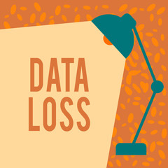 Fototapete - Writing note showing Data Loss. Business concept for process or event that results in data being corrupted and deleted Table Pendant Lampshade Adjustable with Light Beam Ray space for Text