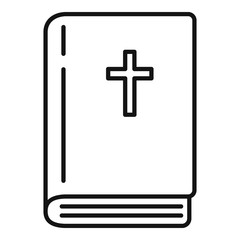Poster - Bible book icon. Outline bible book vector icon for web design isolated on white background