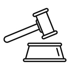 Poster - Judge gavel icon. Outline judge gavel vector icon for web design isolated on white background