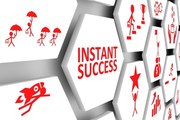 Wall Mural - INSTANT SUCCESS concept cell background 3d illustration