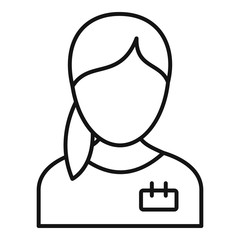 Poster - girl nurse icon. outline girl nurse vector icon for web design isolated on white background