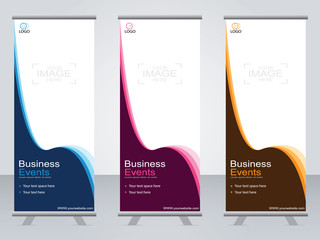 Wall Mural - business banner roll up set,standee banner template,modern banner.