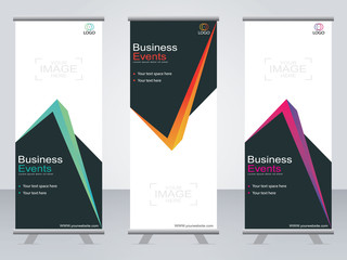 Wall Mural - business banner roll up set,standee banner template,modern banner.