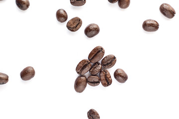 coffee beans on white background