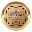 Lifetime Warranty. Vector Golden Badge.