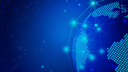 Poster - Dotted link, digital earth, internationalization, globalization, internet technology poster background.