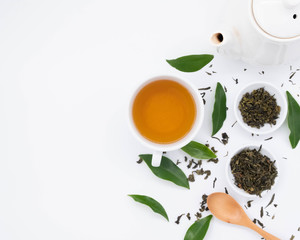 Wall Mural - teapot on white  background, over light