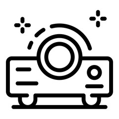 Poster - Video projector icon. Outline video projector vector icon for web design isolated on white background