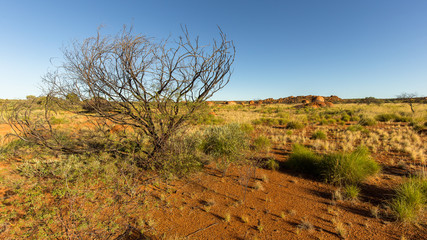 Poster - view of Devil's marbles and granite balls site, Australia