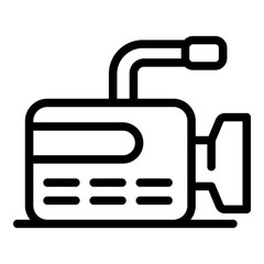 Poster - Professional video camera icon. Outline professional video camera vector icon for web design isolated on white background