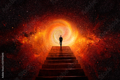 Fotografía Man at the top of the stairs