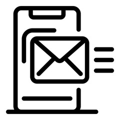 Poster - Email marketing icon. Outline email marketing vector icon for web design isolated on white background