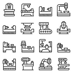Poster - Lathe icons set. Outline set of lathe vector icons for web design isolated on white background