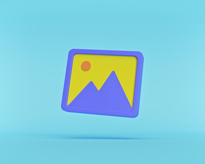 Aufkleber - Image or photo Gallery Icon Symbol. minimal Style. 3d rendering