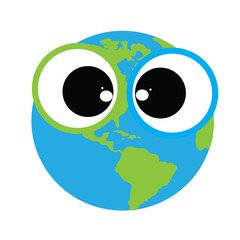Wall Mural - Vector illustration of world on white background. Symbol of green planet.
