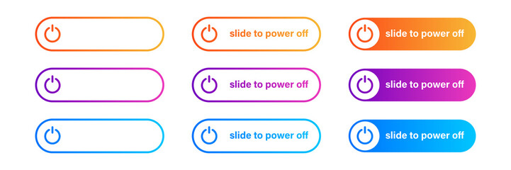 Fototapete - switch toggle button on off gradient . vector isolated icon. gradient web ui design. power switch ic