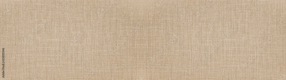 Brown beige natural cotton linen textile texture background banner panorama - obrazy, fototapety, plakaty 