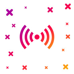 Poster - Color Wi-Fi wireless internet network symbol icon isolated on white background. Gradient random dynamic shapes. Vector Illustration