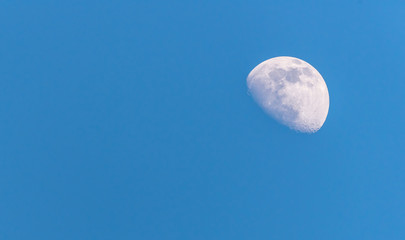 Wall Mural - Three Quarter Moon in a Blue Sky