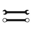 Wrench icon. Flat vector illustration spanner on white background.