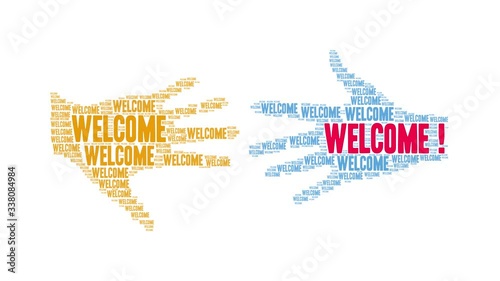 Fototapeta Welcome animated word cloud on a white background.