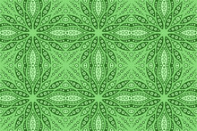 Green Art With Square Seamless Abstract Pattern
