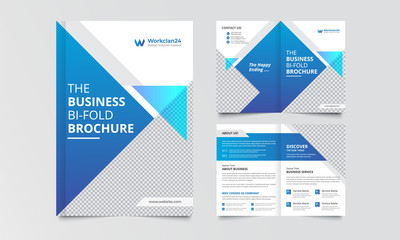 Wall Mural - Business Bi-fold Brochure Design And Cover or Social Media post Template