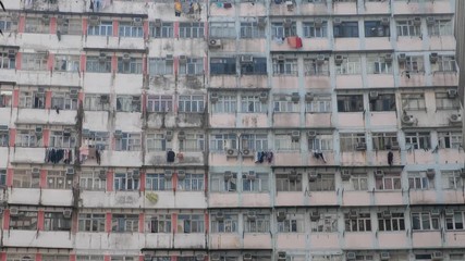 Wall Mural - Old building facade in Hong Kong