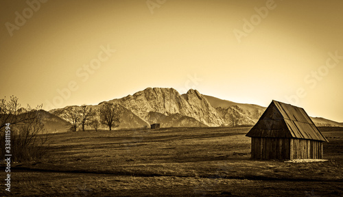 Fototapeta na szkło Giewont z Bachledzkiego Wierchu.