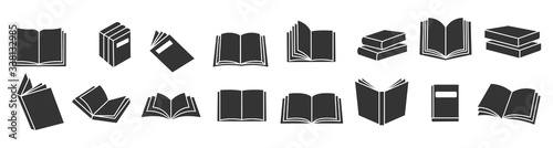 Fotomural Book icons set, logo isolated on white background, vector illustration