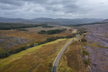 Empty Road In The Northwest Highlands Of Scotland At Autumn
