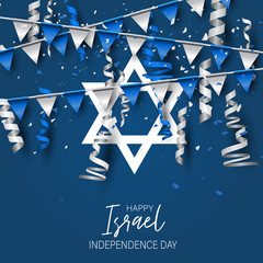 Wall Mural - israel independence day. national holiday design template. israeli symbolics banner or flyer with bl