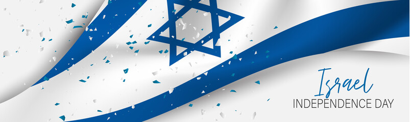 Wall Mural - israel independence day banner or site header. national holiday design template. israeli symbolics b