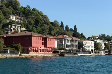 View of the Asian side of Istanbul in the Beykoz area from the Bosphorus