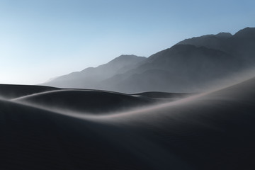 Wall Mural - gray misty morning in death valley