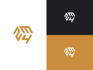 Wall Mural - Combination number, stylish vector emblem for design