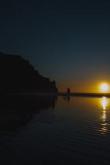 Wall Mural - morro rock beach during sunset