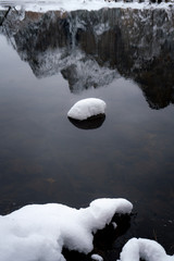 Wall Mural - reflection of mountains in river
